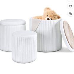 Ottoman with Storage Set of 3 New in the box