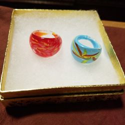 Chunky Style Glass Rings