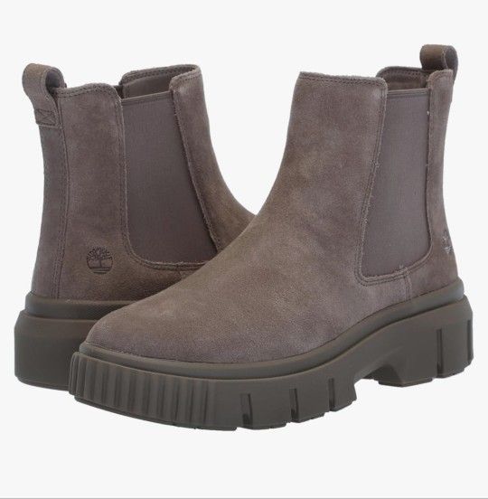 Timberland Women's Greyfield Chelsea Boot Taupe Grey Size 7.5