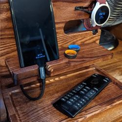 Wood Phone Docking Station, Nightstand,Organizer,