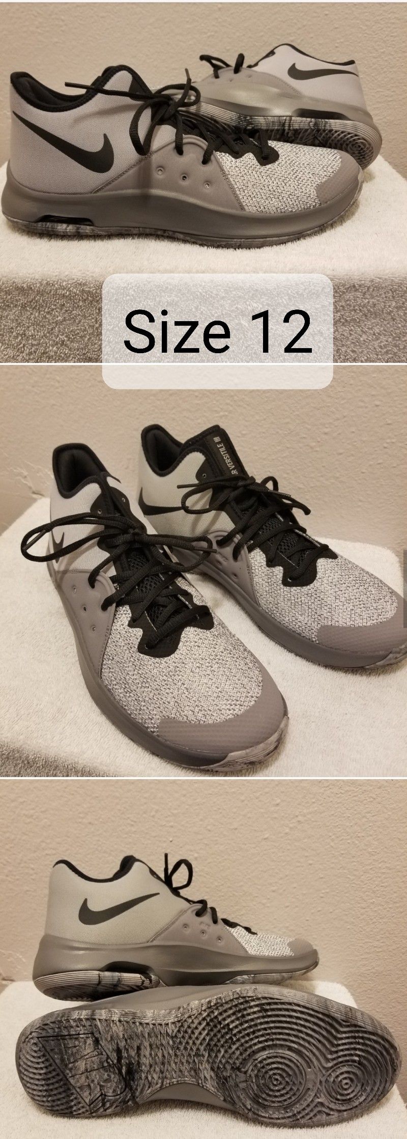 Nike Air Versitile III Basketball Shoes Atmosphere Gray AO4430-011 Men's NEW