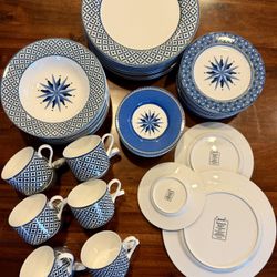 Vintage Victoria Beale Blue and White 60 Piece China Set