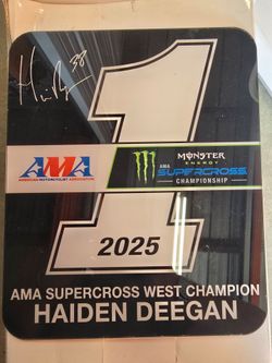 2025 AMA Supercross West Champion plaque Haiden Deegan