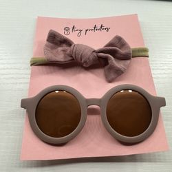 Infant Toddler Sunglasses And Matching Bow Set 