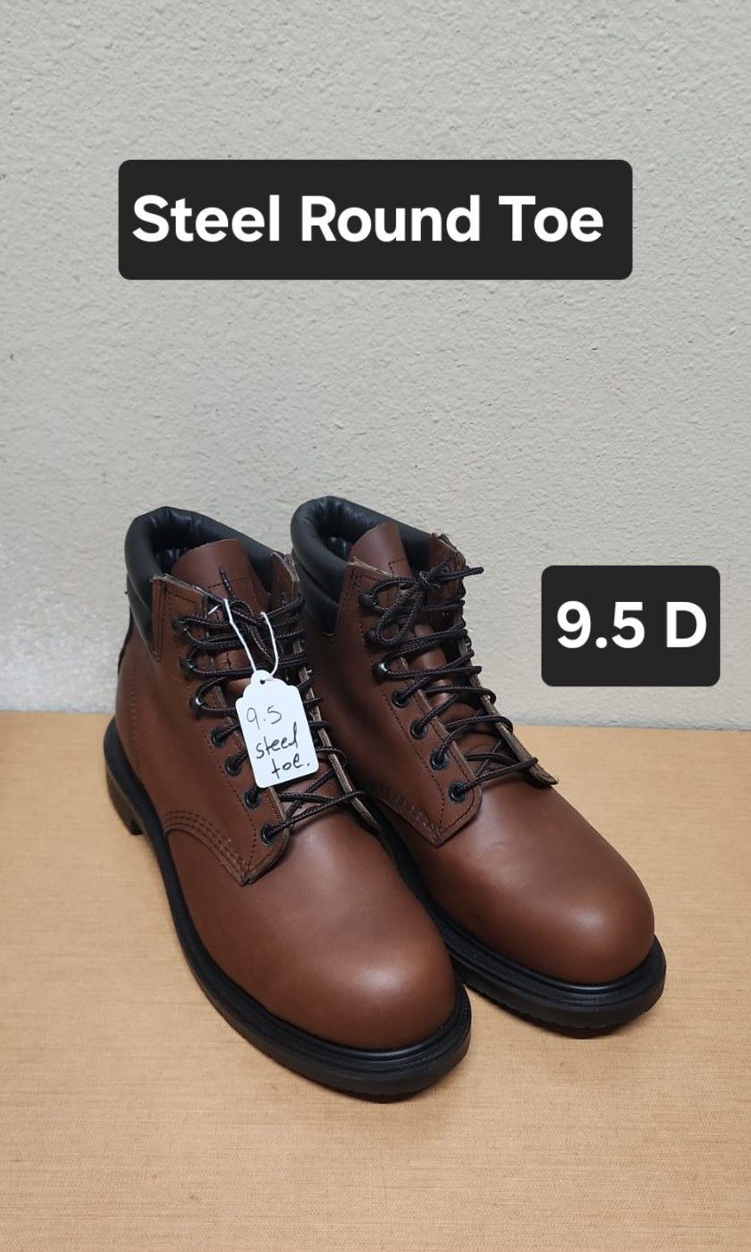 Red Wing Work Boot Sz 9.5 D STEEL ROUND TOE