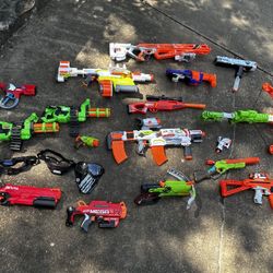 Nerf Guns And Hundreds Of Bullets