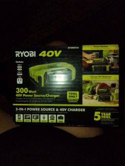 Ryobi 300Watt 40V Power Source/Charger tool only