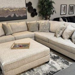 New/ Rawcliffe Parchment 3-Piece Oversized Sectional,seccional, Couch/ Delivery Available/Sofa,livingroom/Financing Options 