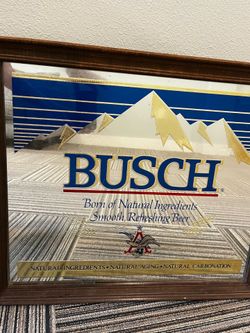Vintage 1978 Busch Beer Sign Bar Mirror