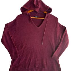 American Eagle Women’s Medium Burgundy Hooded Sweater - No Pockets