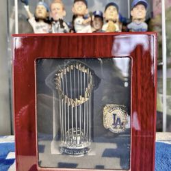 Los Angeles Dodgers World Series Ring And Trophy Case