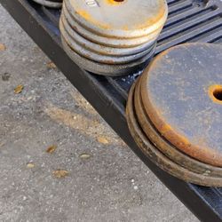 Cast Iron Weight Plates 4 25s 4 10s And 2 5s