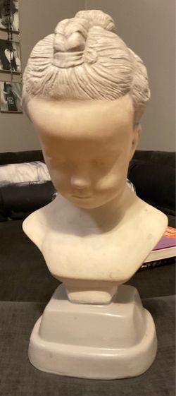 Vintage Ceramic Bust of a Young Girl statue