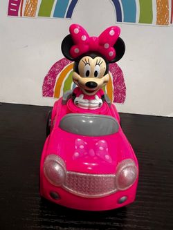 DISNEY  MINNIE PUSH N GO 5 INCH CAR , LIKE NEW