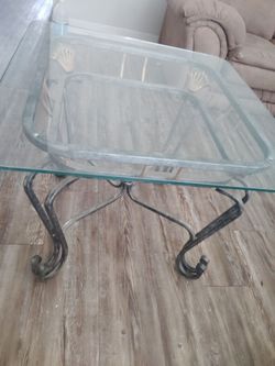Glass top side table