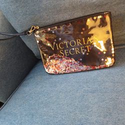 Victoria's Secret Zippered Sequined Clutch. 