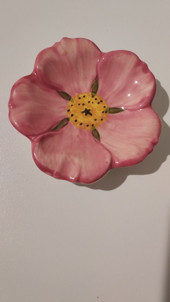 Franciscan Desert Rose Trinket Dish Ashtray Tea Bag Holder Pink Made In USA