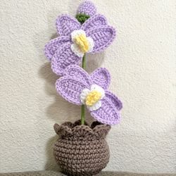 Crochet Orchid Pot