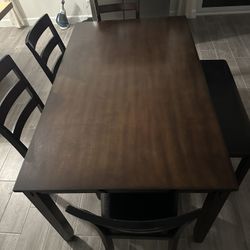 6 Seater With Bench Expresso Dining Room Table