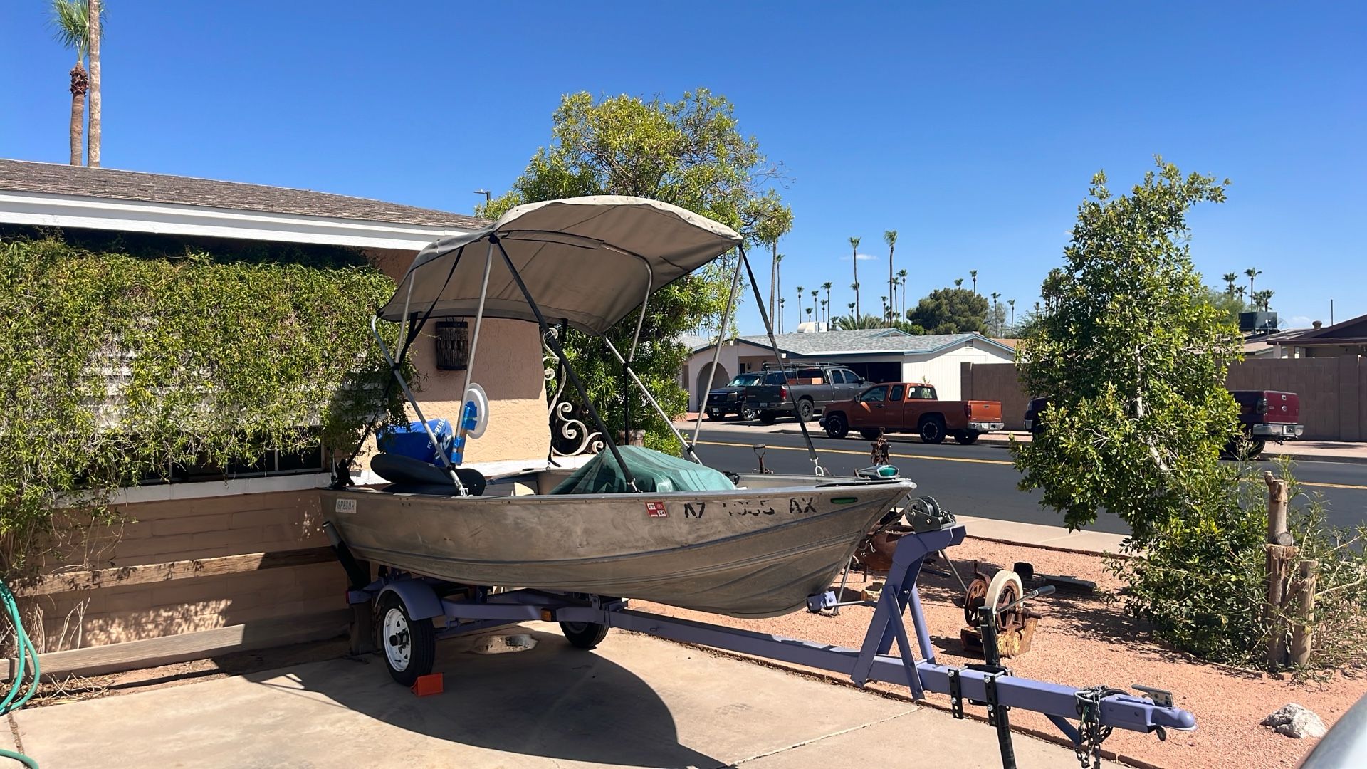 1972 12’ Welded Gregor With Bimini Top $2200 OBO