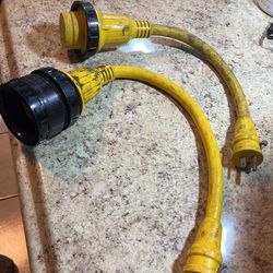 Short Power Adsptors Two (2) Short Power Cable 110 To 30 Amp Female