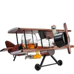 Decanter Airplane Set and Glasses For Wine And Whiskey 