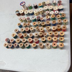 83 Vintage Wooden Spools Of Thread Misc Companies83