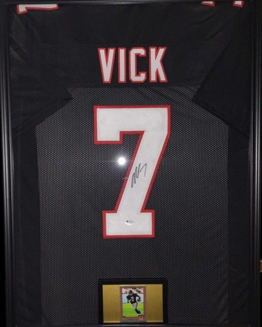Michael Vick Framed Autographed Jersey (Beckett)