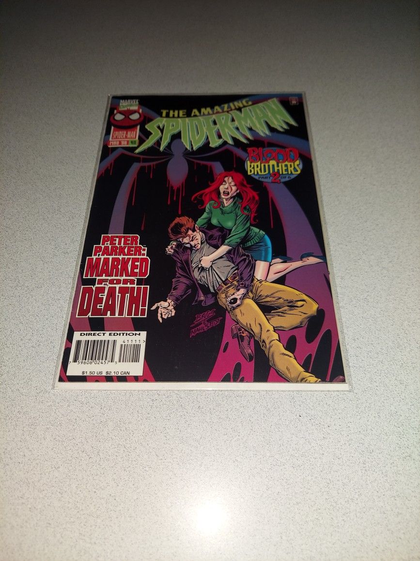 1996 THE AMAZING SPIDER-MAN #411 COMIC BAGGED AND BOARDED