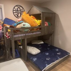 Wooden Bunk Bed (Twin over Full) - Gently Used - $500