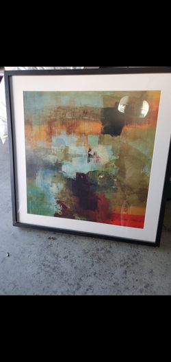 Abstract Wall Art with Frame 38x38