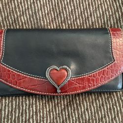 Brighton Black and Red Buttery Soft Leather Wallet