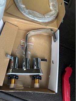 4 in. Center Set Waterfall Bathroom Sink Faucet, Chrome Finish