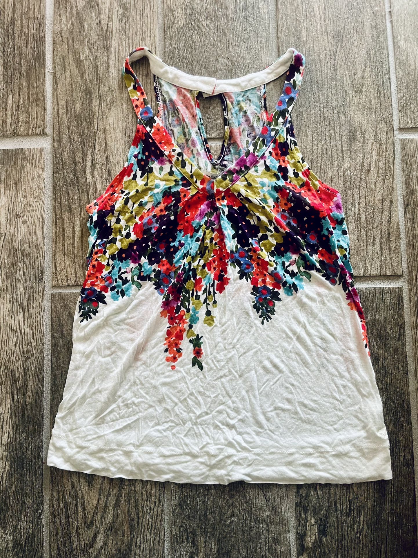 Vintage American Eagle Y2k Floral Sheet Tank Top S Tunic