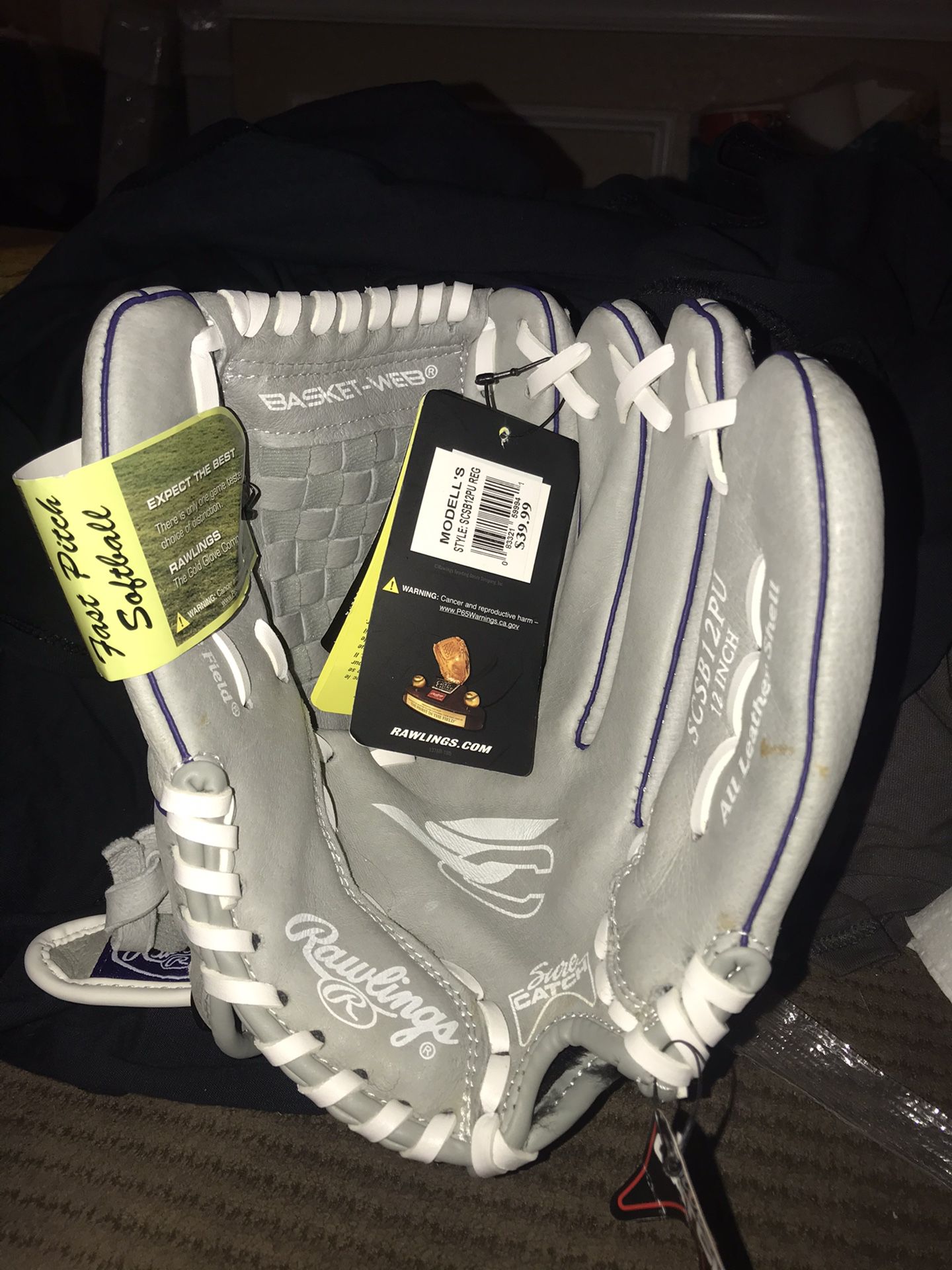 Rawlings youth softball glove 12in