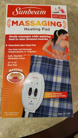 Sunbeam Heating And Massage Pad For Pain Relief 12-in By 12-in