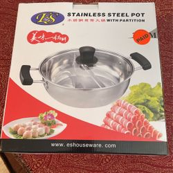 Brand New Stainless Steel Pot With Partition 26 Cm