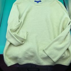 APT.9 Lime Green Ribbed Knit Pullover Sweater 