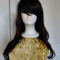 Long Auburn Wig With Bangs Great Quality 