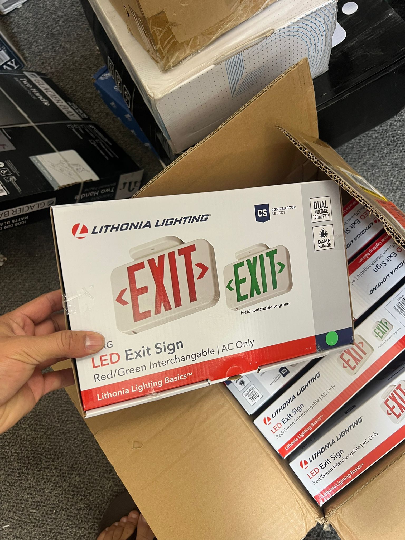 LED Exit Sign Red/Green Interchangable |