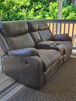 Broth faux leather couch