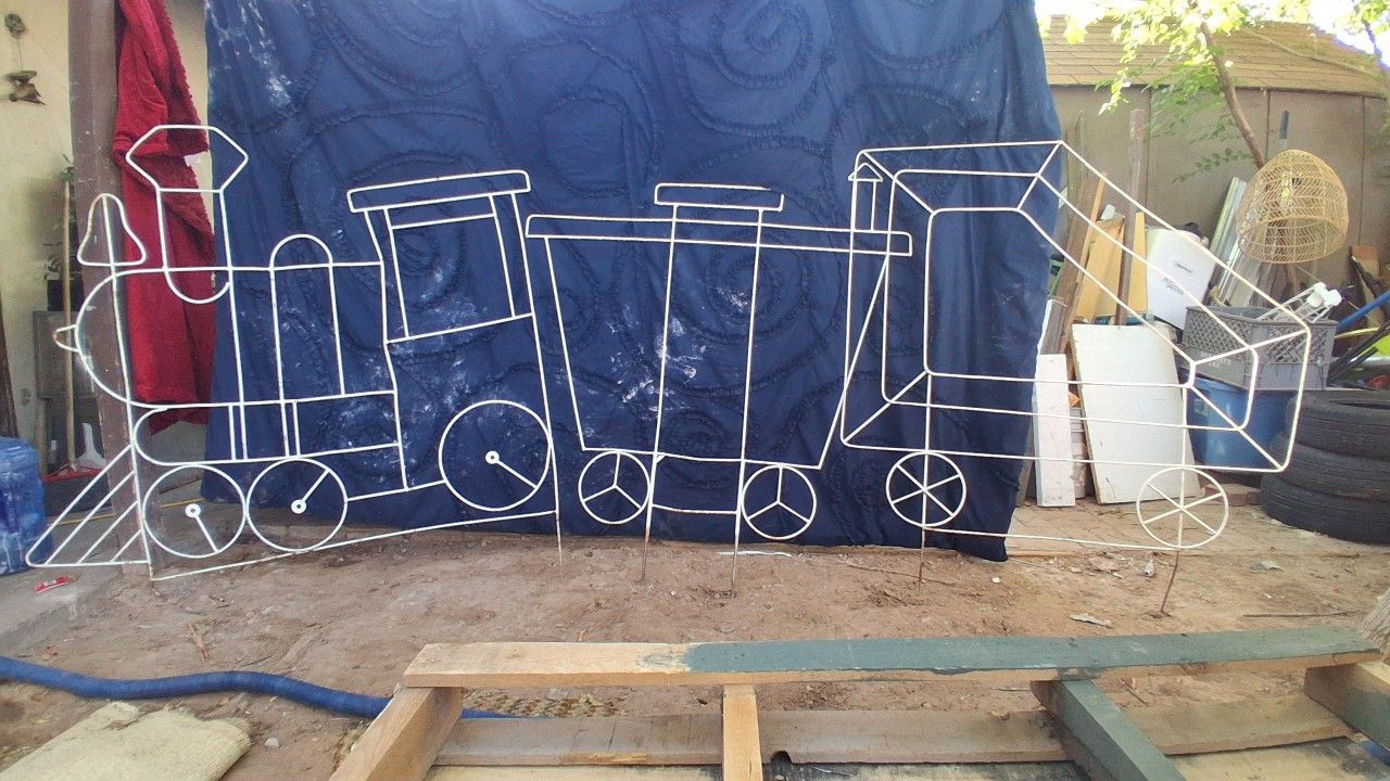 $100 VINTAGE METAL CHRISTMAS TRAIN DECORATION 