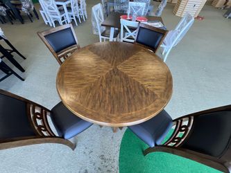 NEW Round Wood Dining Table Set with 4 Chairs
