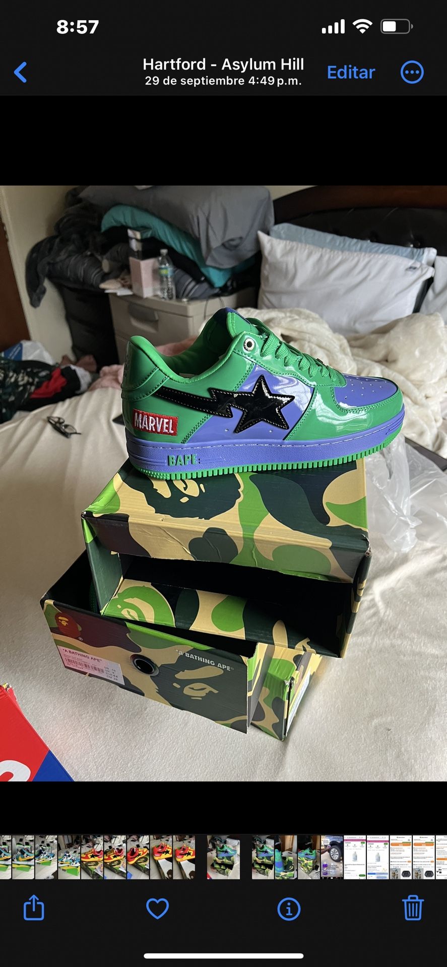 Hulk Bape Brand New Size 8.5