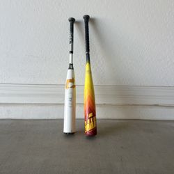 Easton Hype Fire (30 in / 25 oz) and Demarini CF (29 in / 21 oz)