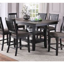 Brown Counter Height Dining Table Set 