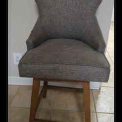 Contemporary High-Back Swivel Seat Counter Stool, 39"H, 