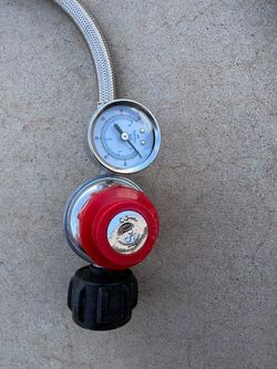 Adjustable Propane Regulator With Gauge & Braided Hose