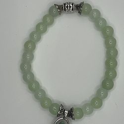 Handmade Glass Bead Bracelet- Pale Green