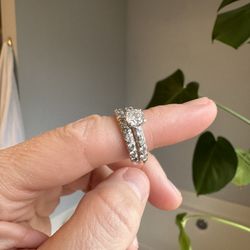 14k White Gold Wedding Set